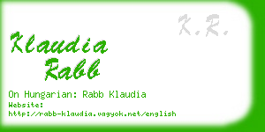 klaudia rabb business card